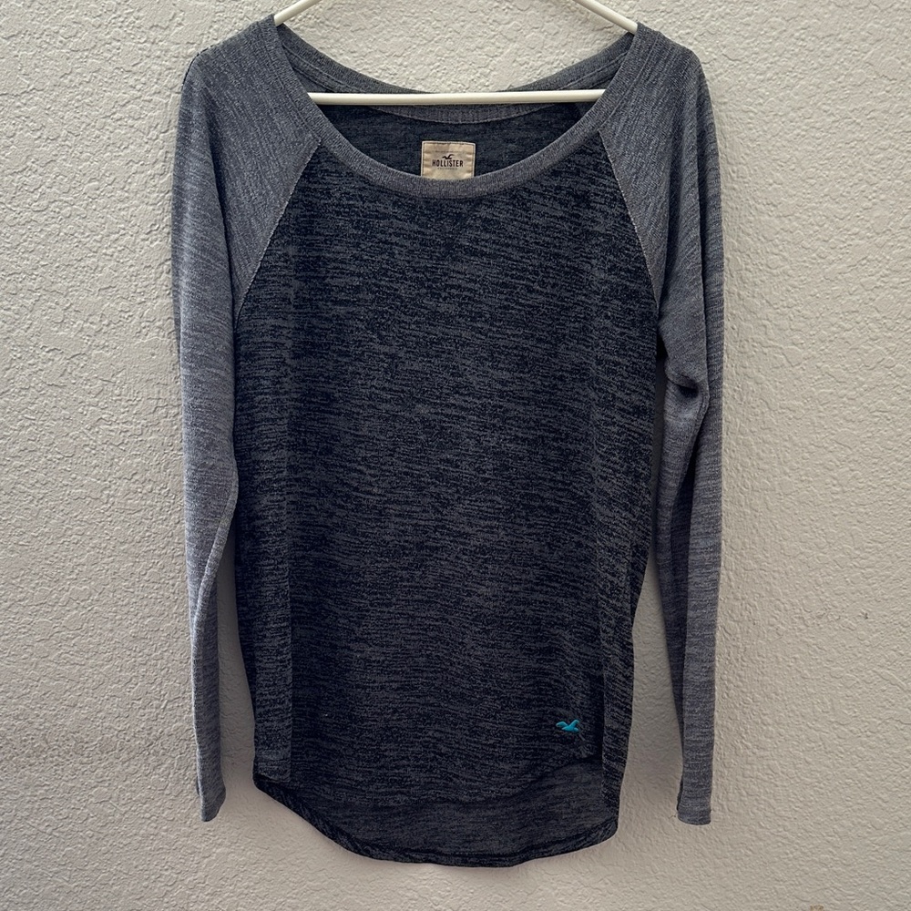 Hollister Charcoal and Heather Gray Long Sleeve Top